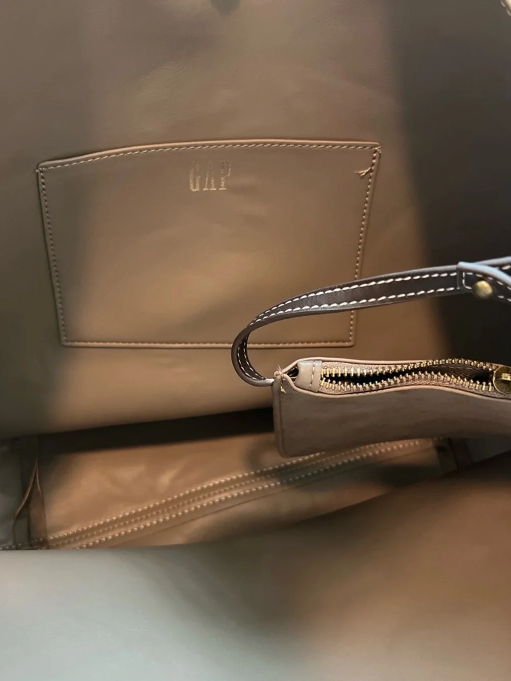 Gap Brown vegan leather shoulder bag with a boho vibe